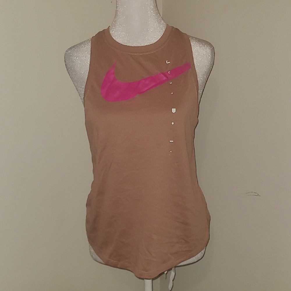 Nike Tan Sleeveless Cut Out Tank Top